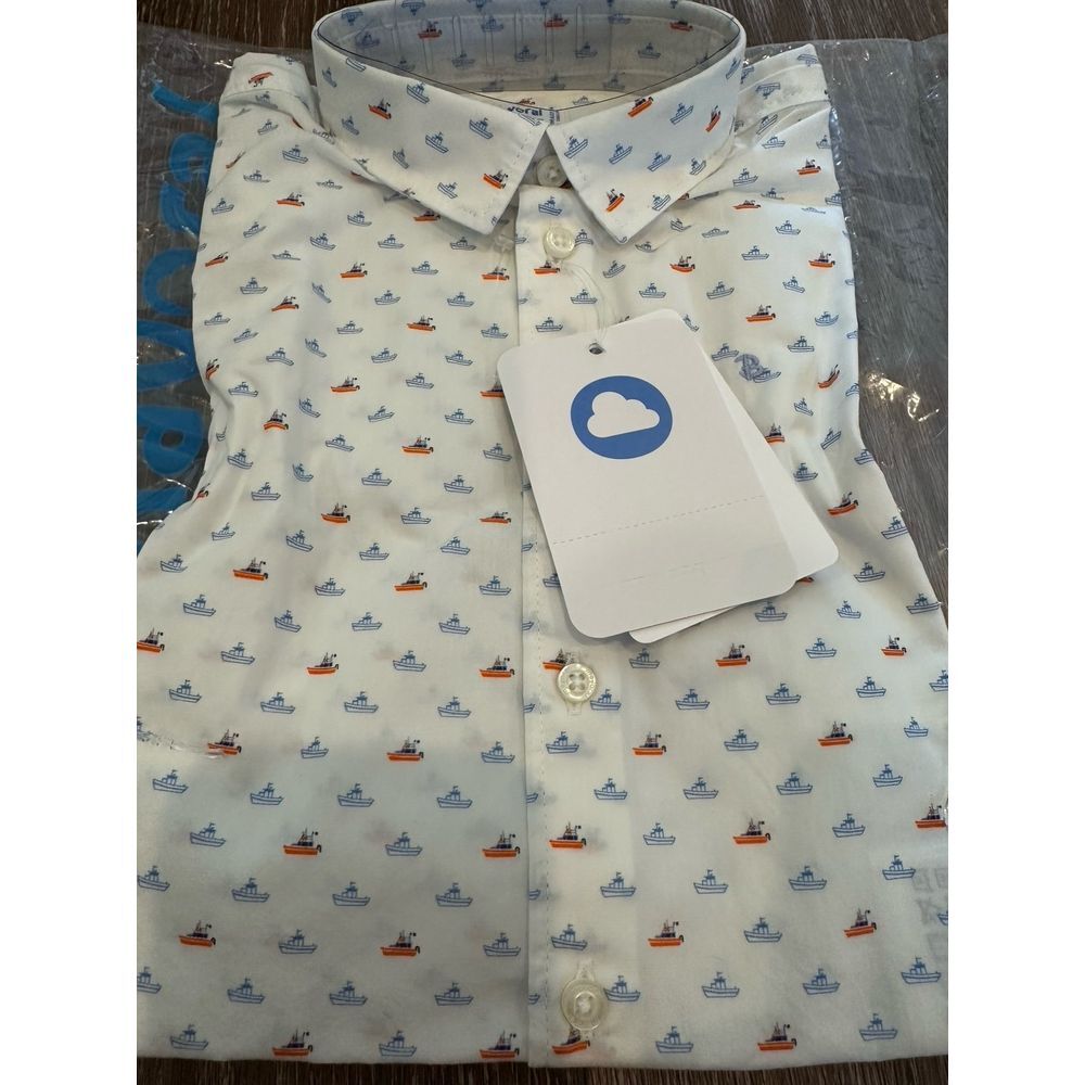 NWT Mayoral boys nautical short sleeve collared top shirt 18 months sailboat‎